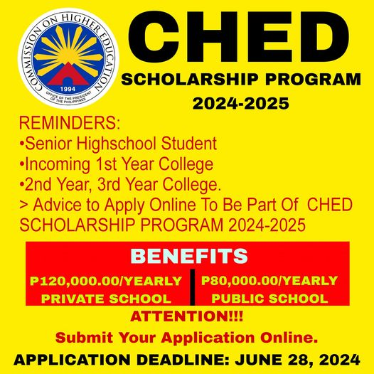 CHED SCHOLARSHIP PRORAM 2024-2025